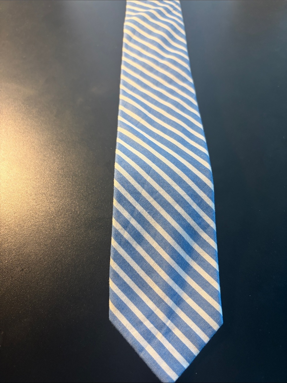 Classic Blue and White Striped Men's Tie